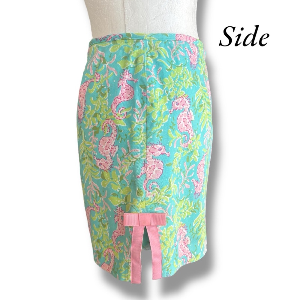 Bamboo Traders Cotton Skort with Floral Seahorse Print. Size, Petite M - Picture 2 of 5